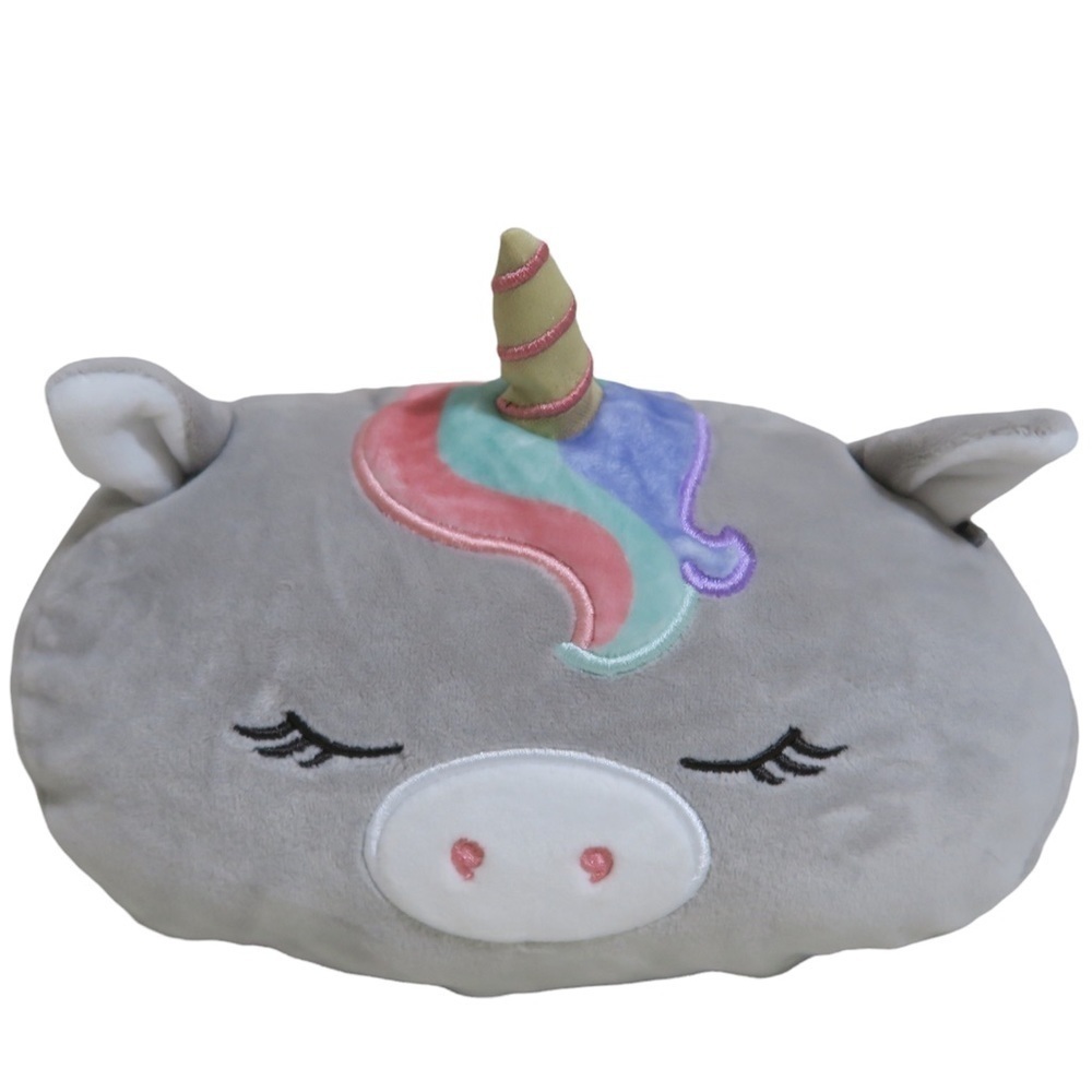 Kellytoy Squishmallow Stackable Teresa the Unicorn Gray Plushie Rainbow 8 Inches